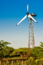 Old broken windmill at sunset Royalty Free Stock Photo