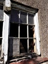 Old Broken Window In Derelict Building