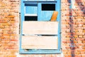 Old broken window on the wall Royalty Free Stock Photo