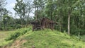 old broken wooden house in the forest