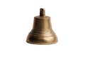 Old bronze bell. Isolate on a white background. Close-up. Selective focus Royalty Free Stock Photo