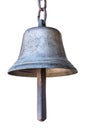 Old bronze bell on white Royalty Free Stock Photo