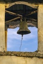 old bronze bell tower old christian church Against Blue Sky Royalty Free Stock Photo