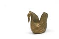 Old bronze candlestick in shape Swan isolated on a white background Royalty Free Stock Photo