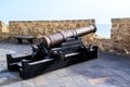 Old bronze cannon in a fortress Royalty Free Stock Photo