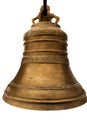 Old bronze church bell isolated on white background Royalty Free Stock Photo