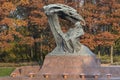 Old bronze monument of Chopin in Lazienki park in Warsaw