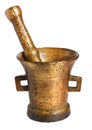 Old bronze mortar Royalty Free Stock Photo