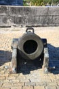 Old bronze mortar, front view Royalty Free Stock Photo