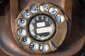 Old brown antique rotary style telephone