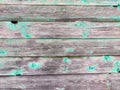 Old brown boards for Background, texture, pattern, copy space, Weathered Wooden Boards With Peeling Green Paint and Royalty Free Stock Photo