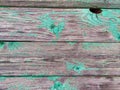 Old brown boards for Background, texture, pattern, copy space, Weathered Wooden Boards With Peeling Green Paint and Royalty Free Stock Photo