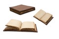 An old brown book isolated on white background Royalty Free Stock Photo