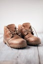 Old brown boots Royalty Free Stock Photo