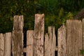 Old weathered timbered country fence, farmland details Royalty Free Stock Photo