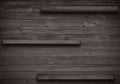 Old brown empty shelf on wooden wall Royalty Free Stock Photo