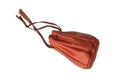 Old brown leather pouch Royalty Free Stock Photo