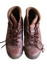 Old Brown leather shoes isolated Royalty Free Stock Photo