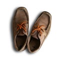 Old Brown leather shoes isolated Royalty Free Stock Photo