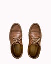 Old Brown leather shoes isolated Royalty Free Stock Photo