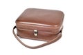 Old brown leatherette suitcase