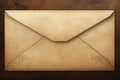 old brown paper envelope. grunge vintage paper on brown background Royalty Free Stock Photo