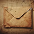 old brown paper envelope. grunge vintage paper on brown background. ai generative Royalty Free Stock Photo