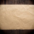 Old brown paper on wood Royalty Free Stock Photo