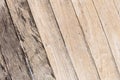 Old brown plank wood wall texture with diagonal patterns abstract on background Royalty Free Stock Photo