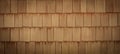 Old brown rustic light bright wooden shingles wall texture - wood background panorama banner Royalty Free Stock Photo