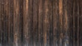 Old brown rustic weathered dark grunge wooden timber table wall floor board texture - wood background banner top view Royalty Free Stock Photo