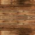 Old brown rustic weathred dark grunge wooden timber table wall floor board texture - wood background square top view Royalty Free Stock Photo
