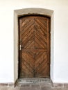 Old brown wooden door. Royalty Free Stock Photo