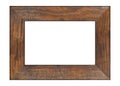 Old brown wooden frame for paintings and photos Royalty Free Stock Photo