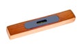 Old brown wooden spirit level Royalty Free Stock Photo