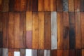 Old brown wooden wall, detailed background photo texture. Wood plank fence close up Royalty Free Stock Photo