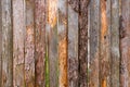 Old brown wooden wall, detailed background photo texture. Wood plank fence close up Royalty Free Stock Photo