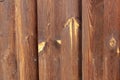 Old brown wooden wall, detailed background photo texture. Wood plank fence close up Royalty Free Stock Photo