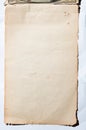 Old, brown, worn paper on white background