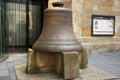 Old brussels big bell of chapel for German people and foreigner travelers travel visit and take photo at St. Reinoldi church on Royalty Free Stock Photo