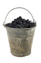 Old bucket with carbon Royalty Free Stock Photo