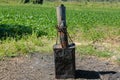 old bucket for rice husk burning Royalty Free Stock Photo