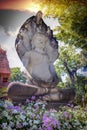 Old Buddha behind sky background.01