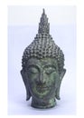 Old buddha head isolated on white background Royalty Free Stock Photo