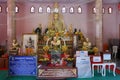 Old Buddha statue in beautiful Thai temple, Buddhist concept