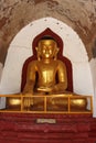 The old Buddha statue in old pagoda temple in Bagan,Myanmar Royalty Free Stock Photo
