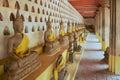 Old Buddha statues in Wat Si Saket temple in Vientiane, Laos.