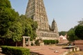 Old buddhist Mahabodhi Temple (Great Awakening) built in 3rd century B.C. Royalty Free Stock Photo