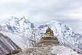 Old buddhist stupa in Deboche village. Nepal, Himalayan mountains Royalty Free Stock Photo