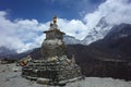 Old buddhist stupa in Himalayas mountains, Nepal Royalty Free Stock Photo